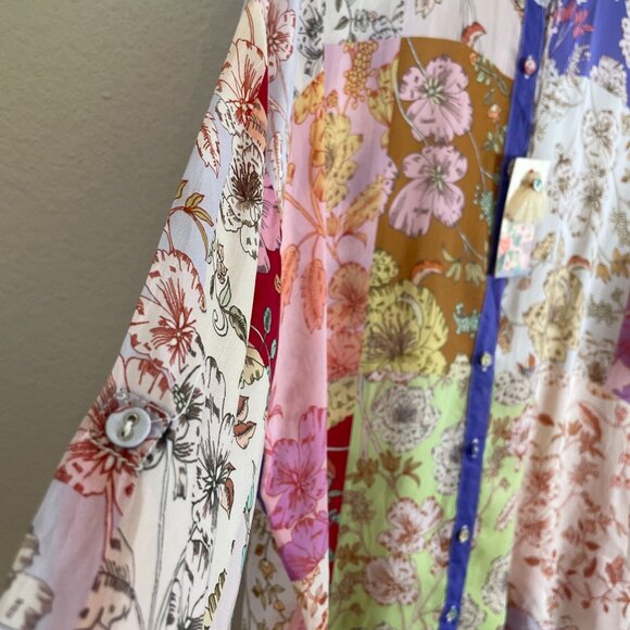 NEW Johnny Was Womens Medium Cosmo Lauren Button Down Floral Blouse Tunic Top - Picture 11 of 13